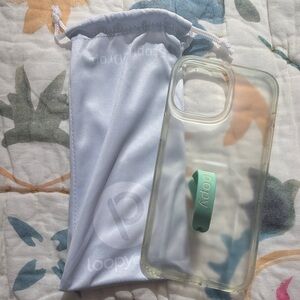 Loopy Case Transparent Cover with Aqua Loop